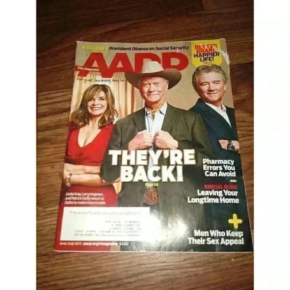 AARP Magazine June/July 2012 Larry Hagman Linda Gray - Picture 1 of 3